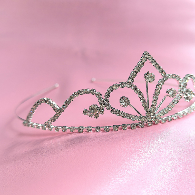 Women Accessories Aesthetic - 실버 컬러 라인스톤 신부 왕관 럭셔리
