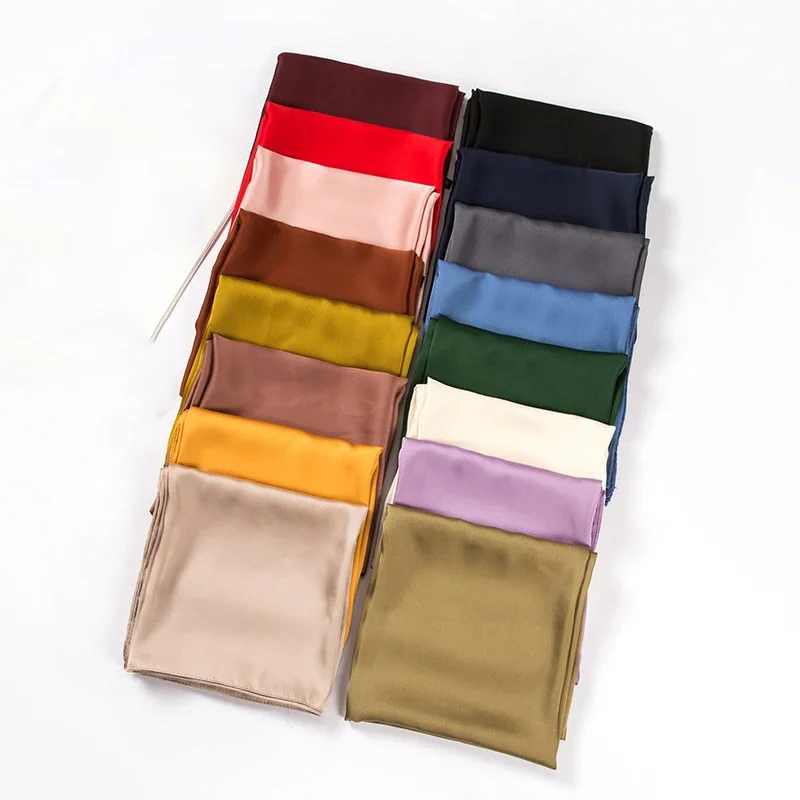 Women'S Accessories For Neck - 새틴 스카프 여성용 70cm 단색 부드러운