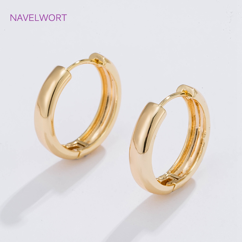 Wrap Ring Gold - 6가지 사이즈의 금도금 원형 후프 귀걸이