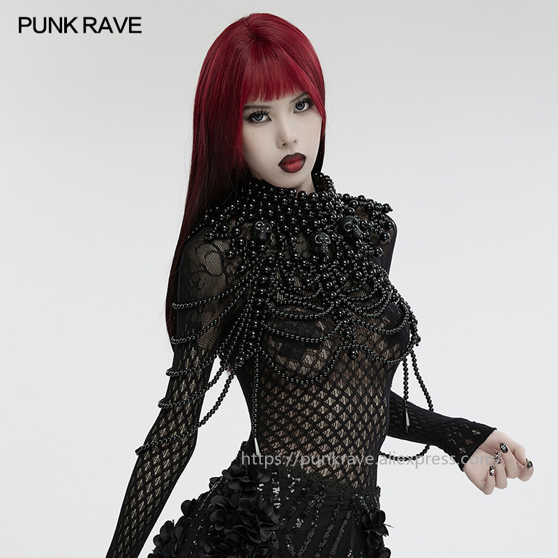 Women'S Accessories For Neck - PUNK RAVE 여성용 고딕 해골 비즈