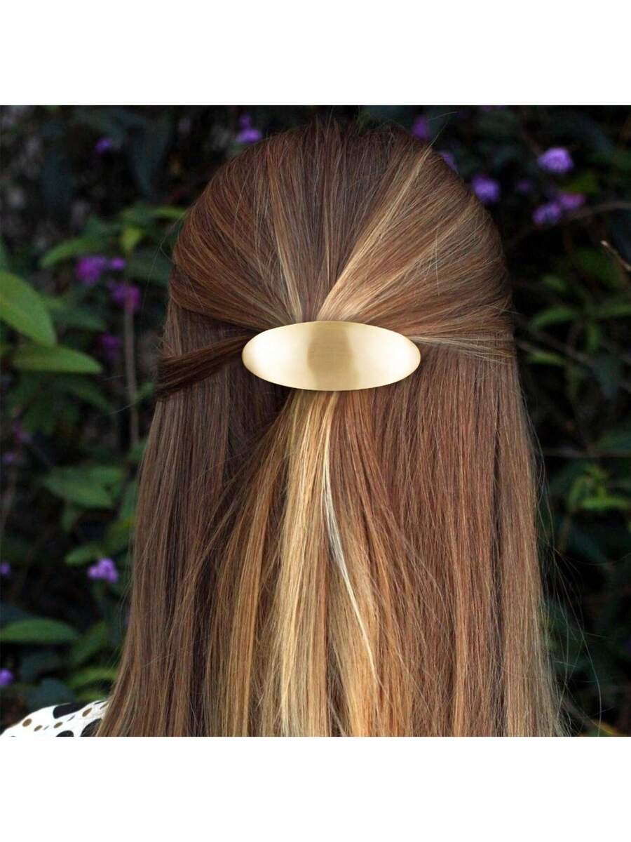 Women'S Formal Accessories - 3인치 타원형 헤어 바레트 빈티지 메탈