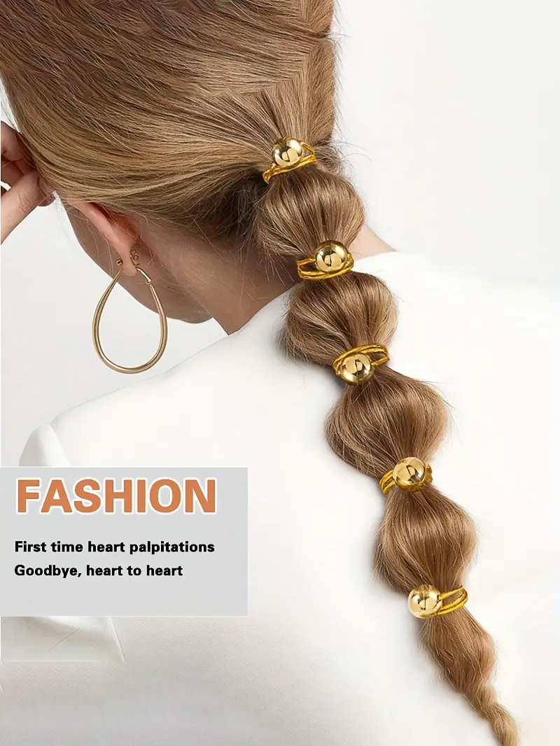 Wrap Ring Gold - 10개입 심플한 금색과 은색 원형 볼