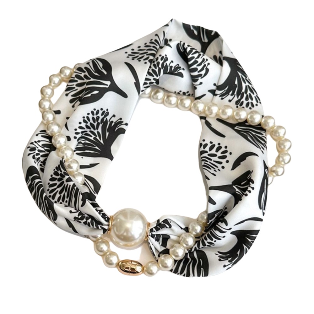 Women'S Accessories For Neck - 실크 소재 마그네틱 진주 스카프 작은
