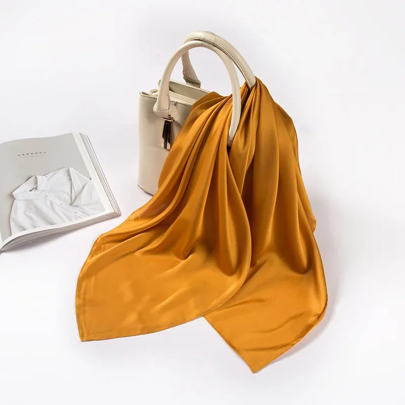 새틴 스카프 여성용 70cm 단색 부드러운 표면 헤드  - Women'S Accessories For Neck 리뷰 및 가격