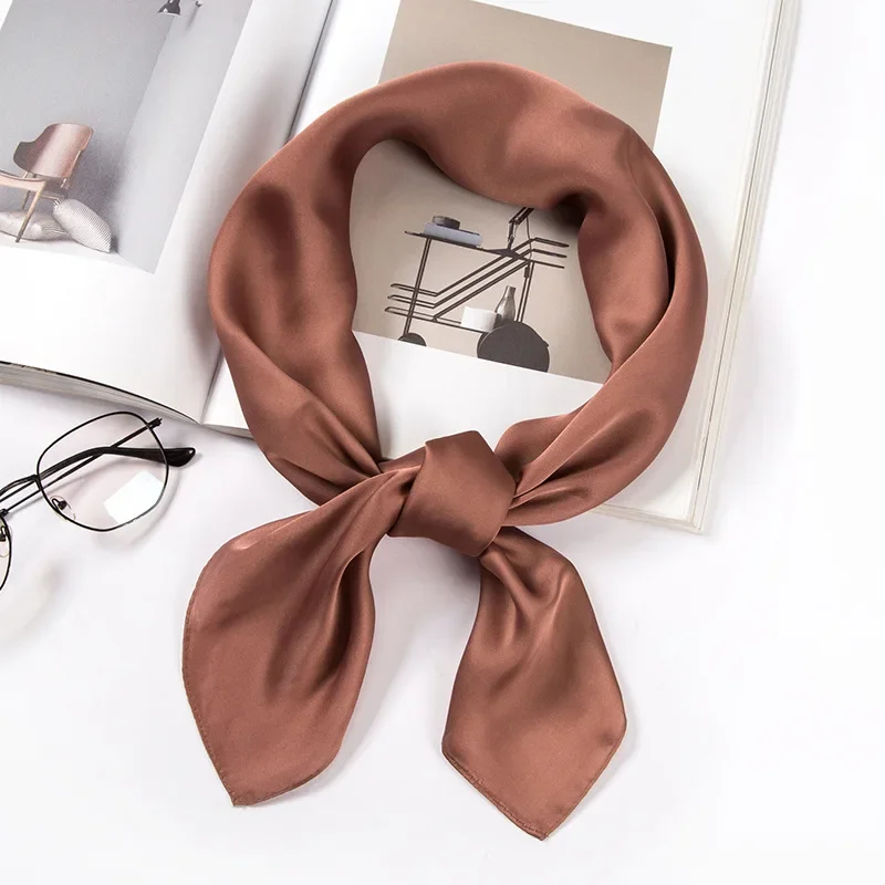 새틴 스카프 여성용 70cm 단색 부드러운 표면 헤드  - Women'S Accessories For Neck 리뷰 및 가격