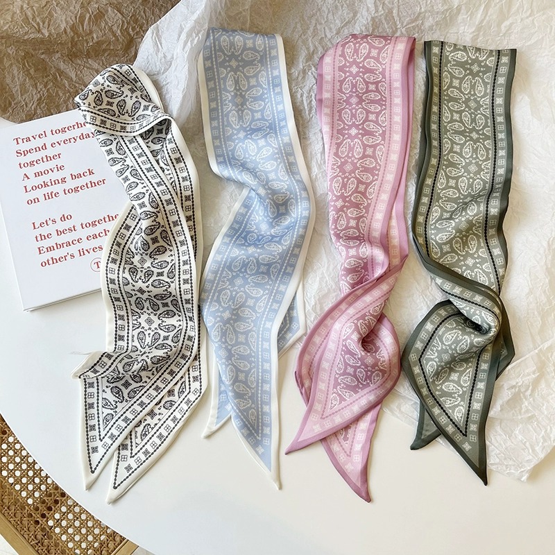 세트 시리즈 실크 새틴 스카프 여성 천으로 헤어 밴드  - Women'S Accessories For Neck 리뷰 및 가격