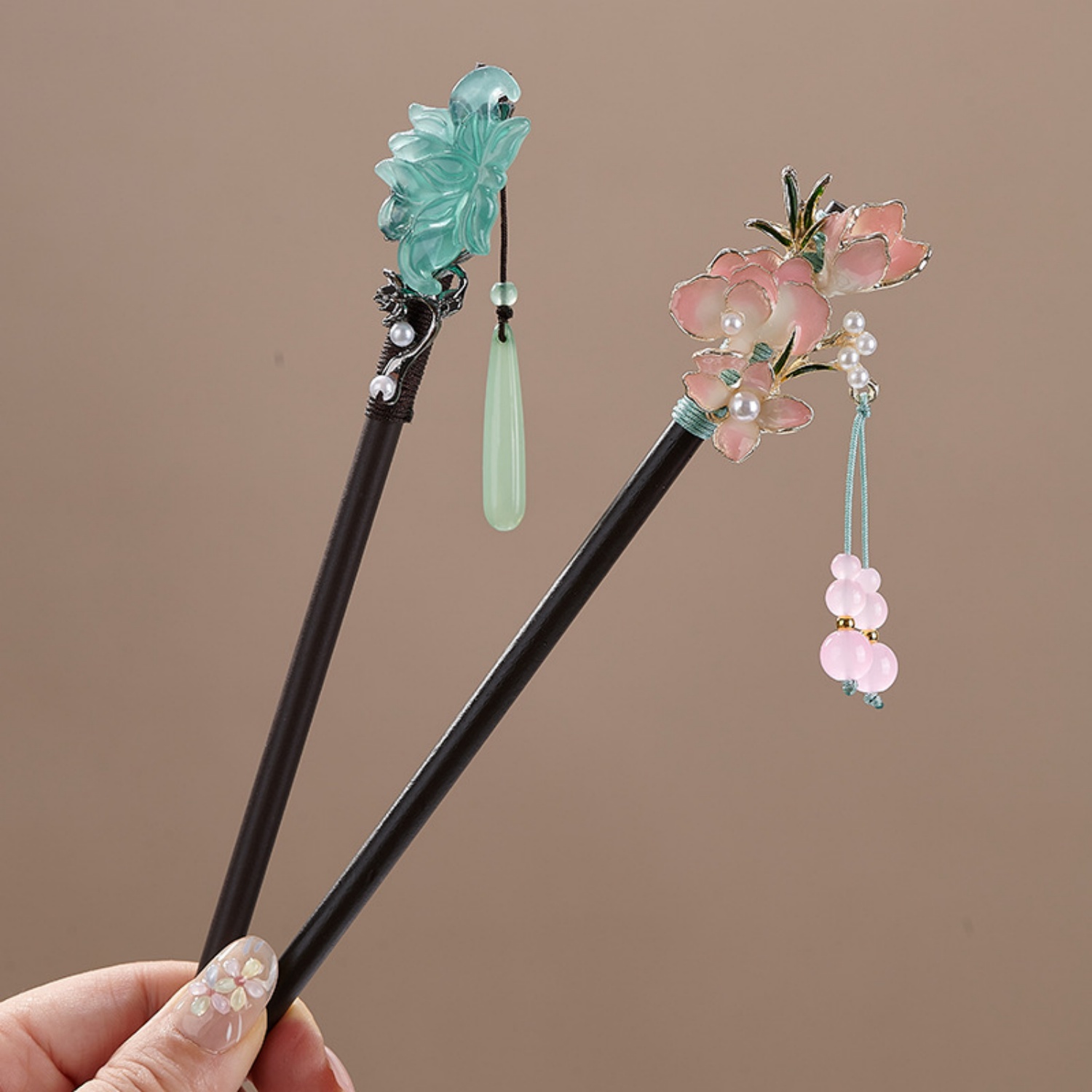 여성을위한 빈티지 꽃 머리핀 우아한 나무 꽃 머리 스틱 - Women Accessories Aesthetic 리뷰 및 가격