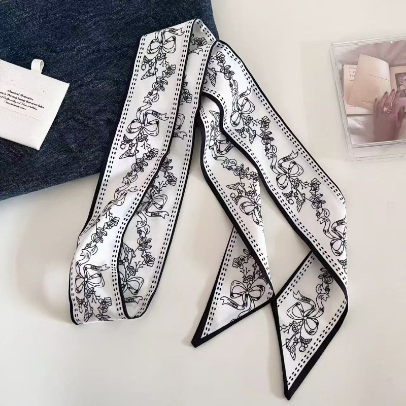 블랙 화이트 양면 페이즐리 롱 스카프 셔츠 넥 장식 헤 - Women'S Accessories For Neck 리뷰 및 가격
