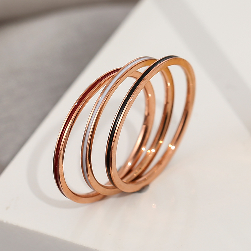 티타늄 스틸 로즈 골드 색상 1mm 얇은 반지 여성용  - Wrap Ring Gold 리뷰 및 가격