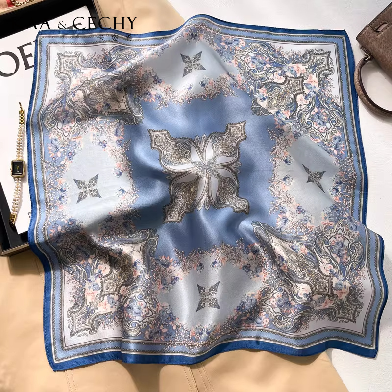 바로크 꽃무늬 100% 멀베리 실크 스퀘어 스카프 50 - Women'S Accessories For Neck 리뷰 및 가격