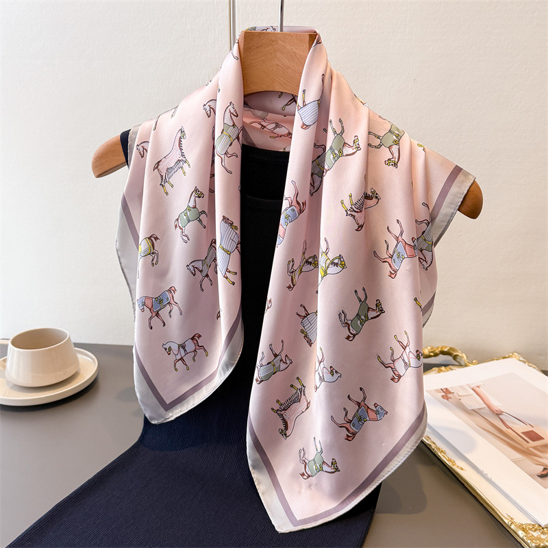 여름 여성용 모조 실크 스퀘어 스카프 럭셔리 프린트 헤 - Women'S Accessories For Neck 리뷰 및 가격