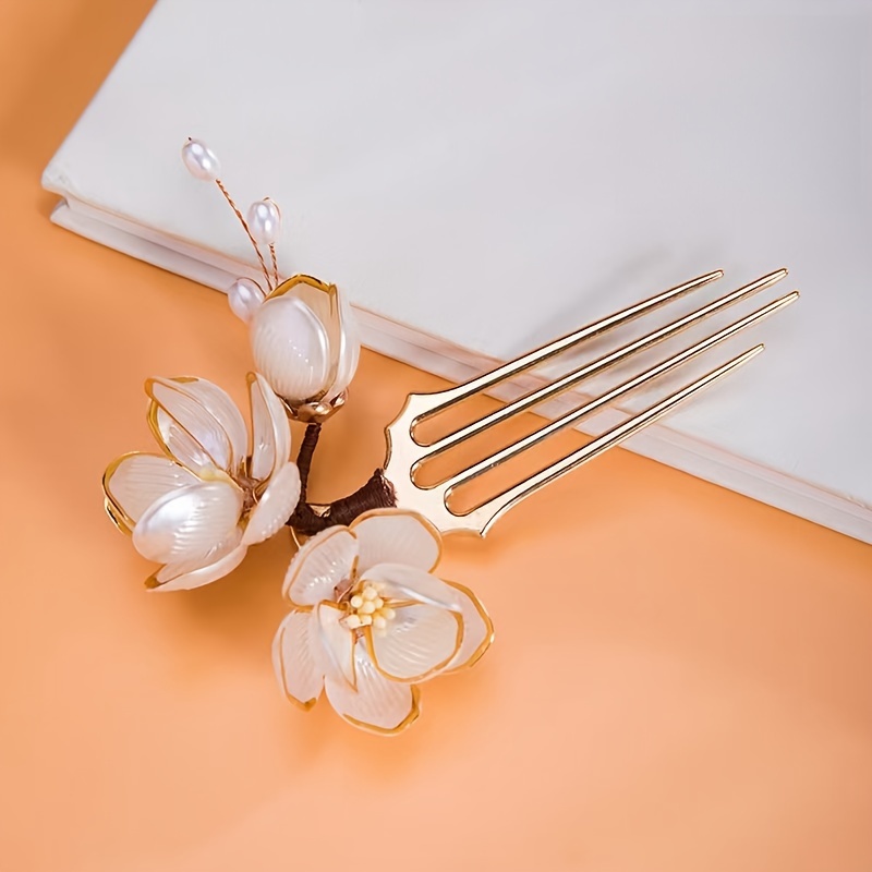 중국 스타일 쉘 목련꽃 헤어 빗 진주 태슬 장식 빈티지 - Women Accessories Aesthetic 리뷰 및 가격