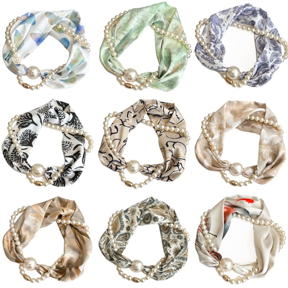 실크 소재 마그네틱 진주 스카프 작은 진주 마그네틱 버 - Women'S Accessories For Neck 리뷰 및 가격
